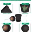 8 Inch Black Terracotta & Clay Pots with Saucer, 2 Pack
