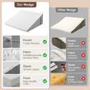 TBXONMOW Wedge Pillow for Sleep Apnea Bed Wedge Pillow Headboard Set for After Surgery,Sleeping,Gerd Acid Reflux Relief,Back Pain Relief Triangle Pillow for Adult,Neck Pain,Anti Snoring,Back Support (24*24*8IN, Whtie/Grey)