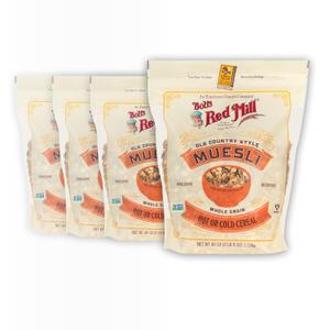 Bob's Red Mill Old Country Style Muesli, 40oz (Pack of 4) - Non GMO, Whole Grain, Vegan, Kosher (EXP 12/12/27)