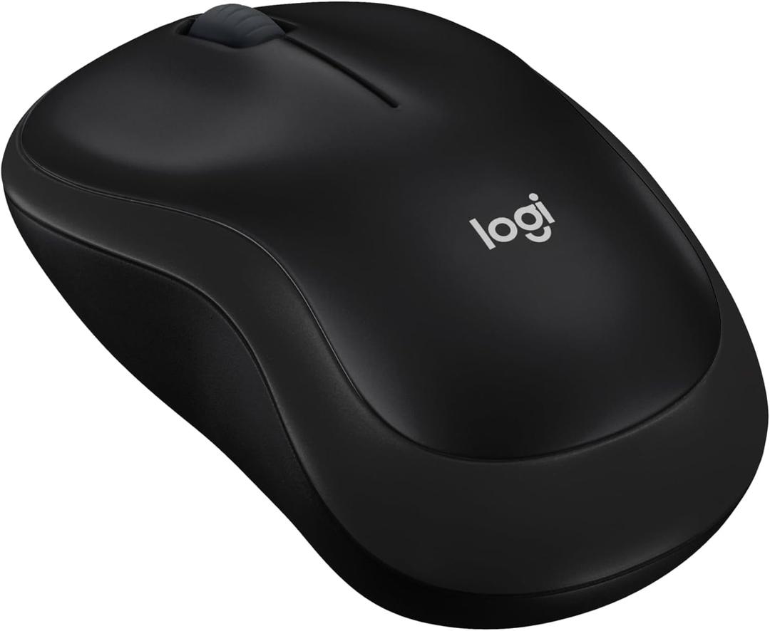 Logitech M185 Wireless Mouse, 2.4GHz with USB Mini Receiver, 12-Month Battery Life, 1000 DPI Optical Tracking, Ambidextrous, Compatible with PC, Mac, Laptop - Black (One Size)