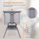 Beberoad Love Baby Bassinet Beside Sleeper for Baby Lightweight Portable 6 Heights Adjustable Beside Crib Baby Bed Cradle for Newborns Infants with Mattress Wheels Storage Basket Travel Bag Light Grey