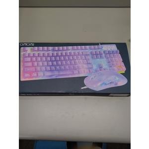 CHONCHOW LED Keyboard and Mouse, 104 Keys Rainbow Backlit Keyboard and 7 Color RGB Mouse, White Gaming Keyboard and Mouse Combo for PC Laptop Xbox PS4 Gamers and Work  (NO MOUSE)