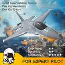volantexrc 4CH RC Plane 2.4GHz Jet F-16 Fighting Falcon RC Airplane Fighter Ready to Fly with Xpilot Stabilizer System, One Key Aerobatic Perfect for Adults Gray