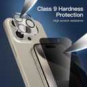 5 x NEW'C 3X Privacy for iPhone 15 Pro Screen Protector (6.1 inches)+ 3X Camera Lens Protector, Sensor Protection, Case Friendly Tempered Glass Film + Dust Plug - Easy Installation Tool Included