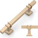 Amerdeco 10 Pack Champagne Gold Cabinet Pulls 3.75 Inch(96mm) Hole Center Drawer Pulls Cabinet Hardware Kitchen Cabinet Handles for Bathroom ZH0067