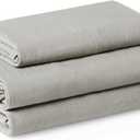 Amazon Basics Twin XL Bed Sheet, 3-Piece Bedding Set, Double Brushed Microfiber, Ultra Soft, Easy Care, Grey