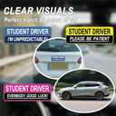 2 x 2pcs Student Driver Magnet for Car,Safety Warning Be Patient New Driver Sticker-Colorful,Eflective,Weather Resistant Bumper Sticker Magnetic Reflective Rookie Drive(Blue) (Bule)