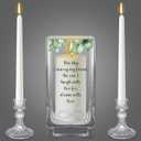 FoldTier Unity Candles with Holder for Wedding Ceremony Set 1 6" Pillar 2 9.8'' Taper Candles 3 Candlestick for Religious Formal Events Church(Green Leaf)