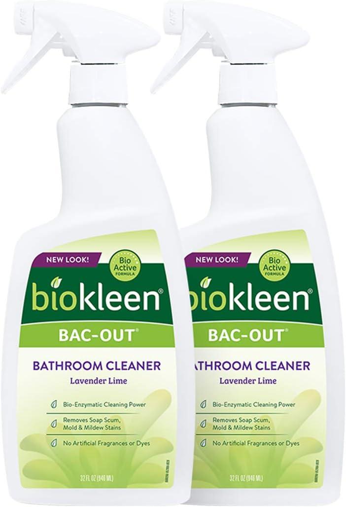 Biokleen Bac-Out Natural Bathroom Cleaner - 2 Pack - Enzyme Professional Strength, Enzymatic Cleaner for Bathroom, Eco-Friendly, Plant-Based, No Artificial Fragrance 