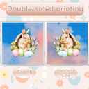 4 x Easter Window Clings Decorations - 9 Sheets Double-Sided Reusable Bunny Egg Flower Stickers, Anti-Collision Spring Decor for Glass, Mirror, Tile - Perfect for Home, Office & Classroom