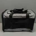 Cat Carrier Airline Approved, Soft-Sided Dog Carrier with Inner Safety Leash, Pet Transport Carrier for Small-Medium Cats Puppies up to 15 Lbs, Collapsible Travel Kitten Carrier Bag - Gray M