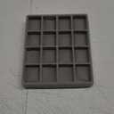 Box 16 Grids Gray Flocked Bead Beading Jewelry Organizer Tray Container Storage for Bracelet Jewelry Making Design DIY Craft Panel 5 Pack