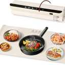 Food Warming Mat, Electric Warming Tray for Parties & Buffets with 3 Temperature & Fast Heating, Electric Food Warmer Mat, Foldable Silicone Heating Mat (Off White)
