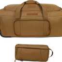 Greencity Duffel Bag Wheels Rolling Deployment Wheeled Military Suitcase Heavy-Duty Extra large deployment bag Capacity 32 InchCoyote