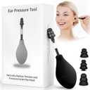 Ear Pain Relief Tool, Natural Ear Pressure Relief Device, Instant & Sustained Relief Migraine Ear, Instant Migraine and Headache Alleviation Through Targeted Inner Ear Stimulation (Single-Cap, Black)