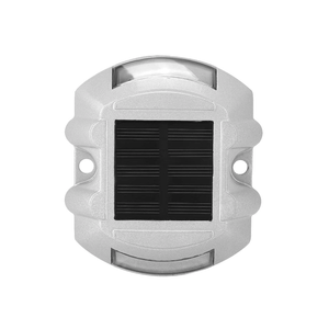 Sonew 2-Sided Reflector Road Marker Pavement, Road Reflector Aluminum Casting Road Stud Light Outdoor Solar Powered Lamp for Roadway, Emergency Reflector Flashing Security