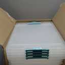 Sterilite 4-Pack Clip Box, Stackable Clear Plastic Bins with Latching Lids, Deep - Writing, Arts or Crafts Supplies Storage Containers for Home, Office, Classroom and Workshop Organization