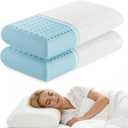 OLIXIS Memory Foam Pillow, Standard Size Bed Pillows for Sleeping, 2 PCS, 24.2"D x 16.03"W x 4.7"H