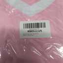 Poroka Girls Short Sleeve Shirt V-Neck Tee with Ribbed Trim Plain T-Shirts Soft Fashion Summer Tops for Girls, 9-10 Years Pink