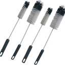 Coralpearl Bottle Brushes Thin Long Handle X 4, Utility Skinny Wire Cleaner Set Big Small, Bendable Flexible for Cleaning Narrow Neck Water, Beer, Wine, Baby Bottles, Pipes, Tubes, Hoses, and Flasks