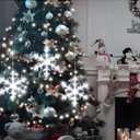 12 Pack Christmas Window Lights Decorations with Timer, Battery Powered Christmas Hanging White Lighted Snowflake Shaped LED Sucker for Xmas Lamp Tree Fireplace Indoor Decor