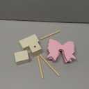 Chunful 3 Pcs Pink Bow Nursery Decor Wooden Sign Cute Coquette Room Party Shelf Decor with Base Aesthetic Standing Bowknot Table Sign Centerpiece for Nurseries Bedroom Dorm Desk Tabletop Accessories