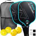 Upgraded Pickleball Paddles Set of 2 or Single Paddle – R² Koda USAPA Approved Fiberglass Surface / T700 Raw Carbon Fiber Pickleball Rackets Set for Men & Women