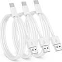 3 Pack Car Carplay Cable for iPhone 16 15 Pro Max 15 Plus,3FT USB to USB C Cable for Car Charger Adapter, Carplay USB C Cord Accessories Charging for iPad 10th Gen/iPad Pro Air 5th-White