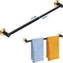 MGahyi Towel Racks for Bathroom-Adjustable Towel Holder(13.18inch-24inch) Sturdy and Rustproof Towel Bar Wall Mounted, Single Towel Bar Rod for Bathroom Accessories (Black Gold, 1Pack)
