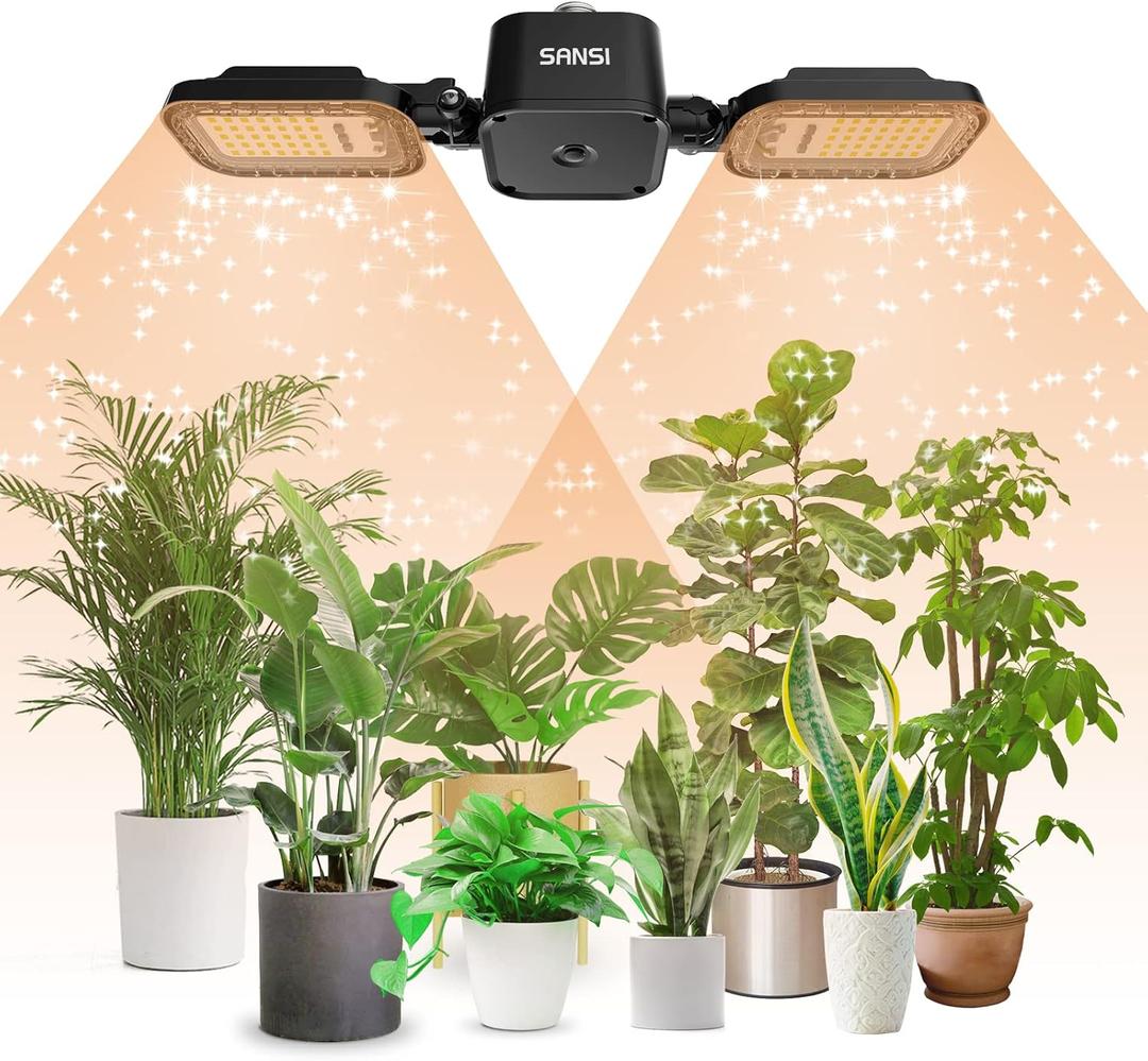 SANSI LED Grow Lights for Indoor Plants, Full Spectrum High PPF Plant Grow Light, 60W Indoor Plant Lights for 2x3ft Growing, Seed Starting, Blooming and Fruiting, E26 Base (Not Include Power Cord) (60.00 Watts, Black)