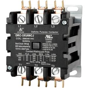 SUNLEE 60 Amp 75 RES 3 Pole 220V 240V coil DP Contactor A2L Compliant UL Recognized & Approved for UL 60335 HVAC Contactor 42EF35AG Equivalent