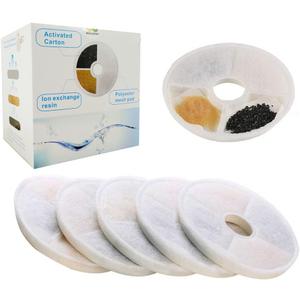 12 Pack Replacement Filters Compatible with Catit Flower Fountain/Stainless Steel, No Plastic Case, 40% More Activated Carbon, Dual-Action Design