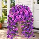 Realistic Artificial Flowers for Outdoors, 2 PCS Full UV Resistant Artificial Outdoor Flowers, Large Size Faux Flowers for Outdoor planters Fake Hanging Flowers Plants for Porch, Front Door, Garden