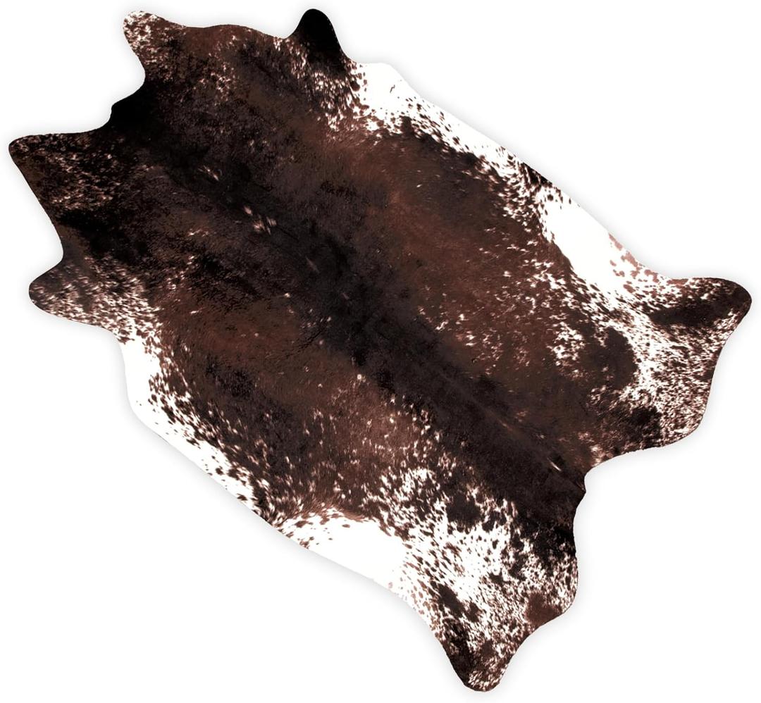 MACEVIA Faux Cowhide Rug Cute Cow Print Rugs Animal Area Carpet Western Decor for Living Room Bedroom Non-Slip 43.3" L x 29.5" W(3.6ft x 2.4ft)