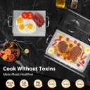 Utheer 23" x 16" Ceramic Nonstick Stainless Steel Griddle for Gas, Charcoal, Grill, Large Stove Top Griddle, Non-Toxic, PFAS/PFOA/PTFE Free, Oven Up to 500F, for BBQ, Camping & Kitchen, Sliver