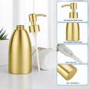 304 Stainless Steel Soap Dispenser 16oz Rust-Proof Liquid Soap Pump Bottle for Kitchen or Bathroom Countertop Hand Dish Lotion Leak-Proof (Matte Gold)