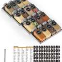 SpaceAid Spice Drawer Organizer with 16 Spice Jars, 386 Spice Labels, 4 Tier Seasoning Rack Tray Insert for Kitchen Drawers, 7.5" Wide x 17.5" Deep
