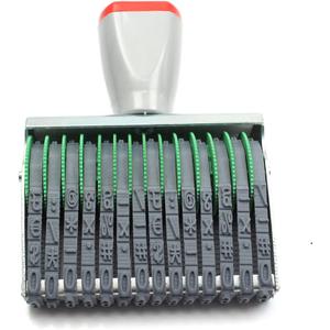 14 Digits Number Stamps Numbering Numberal Stamp Machine Roller Custom Rubber Stamps Symbol Rotating Wheel Stamp Multifunction DIY Scrapbooking Roller Stationery Date Stamps