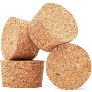 Juvale Cork Stoppers - 4-Pack, 2.44 x 2.20 x 1.50 In, Brown - Wine Corks, Jar Seals & Bottle Stoppers for Crafts