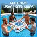 Floating Mahjong Table for Pool, Double-Sided Waterproof Game Tray for Mahjong, Poker, Dominoes & Card Games, Premium Floating Board for Swimming Pool, Hot Tub, Beach & Summer Party Supplie
