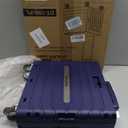 Folding Utility Cart Portable Rolling Crate Handcart Foldable Shopping Trolley Collapsible, with Lid, on Wheels, for Grocery, Garden, Office, Storage, Teacher, Tool (Purple)