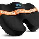 Everlasting Comfort Doctor Recommended Memory Foam Seat Cushion for Office Chairs & Car - Ergonomic Office Desk Accessories - Cushions for Tailbone Pain Relief, Sciatica & Back Support Pillow