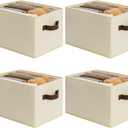 Cupic Cupid Storage Bins Closet, Fabric Closet Organizers and Storage, 4-Pack Baskets for Organizing, Large Storage Boxes with Handles for Clothes and Toys, Black