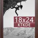 KTKDE 18x24 Poster Frame Wooden with Polished Plexiglass, Studio Gallery Vertical & Horizontal Wall Hanging Large Picture Frame for Photos,Minimalist Style -Any style Best gift (Walnut)