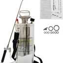 Heavy Duty Stainless Steel Sprayer, 2 Gallon Pump Sprayer, 8L Stainless Hand Pump Sprayer for Lawn, Garden Watering, Floor Cleaning (20 Wand & 3FT, Silver)