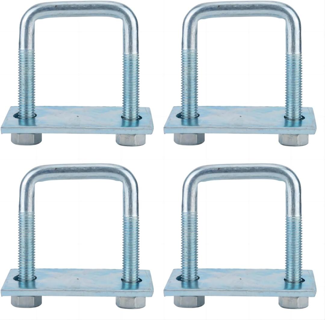 4 Pack 2.5inch Leaf Spring Clamp Kit, U-Bolts Kits for Truck/Boat Trailer/Ski Boat/Sailboat Trailer, Locks Leaf Springs Together for Stabilizing,Provides Better Control of Axle Torque