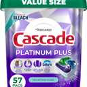 Cascade Platinum Plus Dishwasher Pods, Dishwasher Detergent, Dish Detergent Soap, Mountain, 57 Count