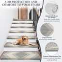 Bullnose Stair Carpet Treads, Set of 14 Step Carpet for Stairs Non Slip, 30"x9.5"x1.7" Peel and Stick Stair Treads Bullnose with Tape, Bullnose Stair Treads for Wooden Steps, Grey and Beige