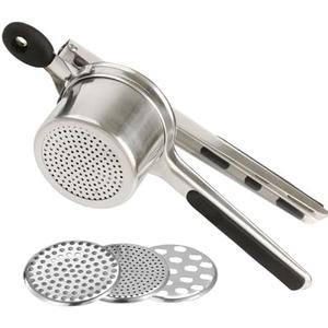 Pack of 2 Mindful Design Large 15oz Potato Ricer, Heavy Duty Stainless Steel Potato Masher and Ricer Kitchen Tool, Press and Mash Kitchen Gadget For Perfect Mashed Potatoes Every time