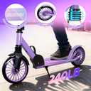 Nattork Kick Scooter for Age 6+ Kids Teens Adults, Max Load 240 LBS, Adjustable Height Foldable with 8" Large Wheels, Anti-Shock Suspension